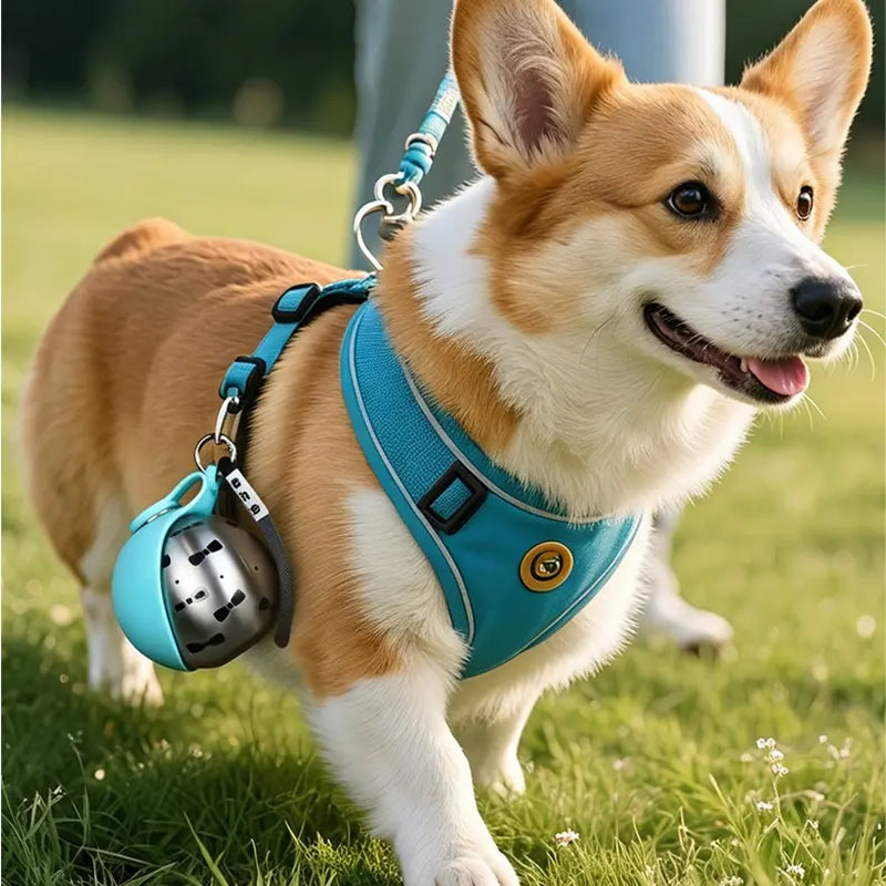 Ihubei Pet Water Bottle with Food-Grade Silicon Foldable Bowl 304 Stainless Steel Spherical Dog Hydration round Bottle Travel Dogs/Cats Water Dispenser Puppy Water Feeding Sphere Bottle for Walk Hiking Stylish Addorable Design Cute 285Ml#Summervibes