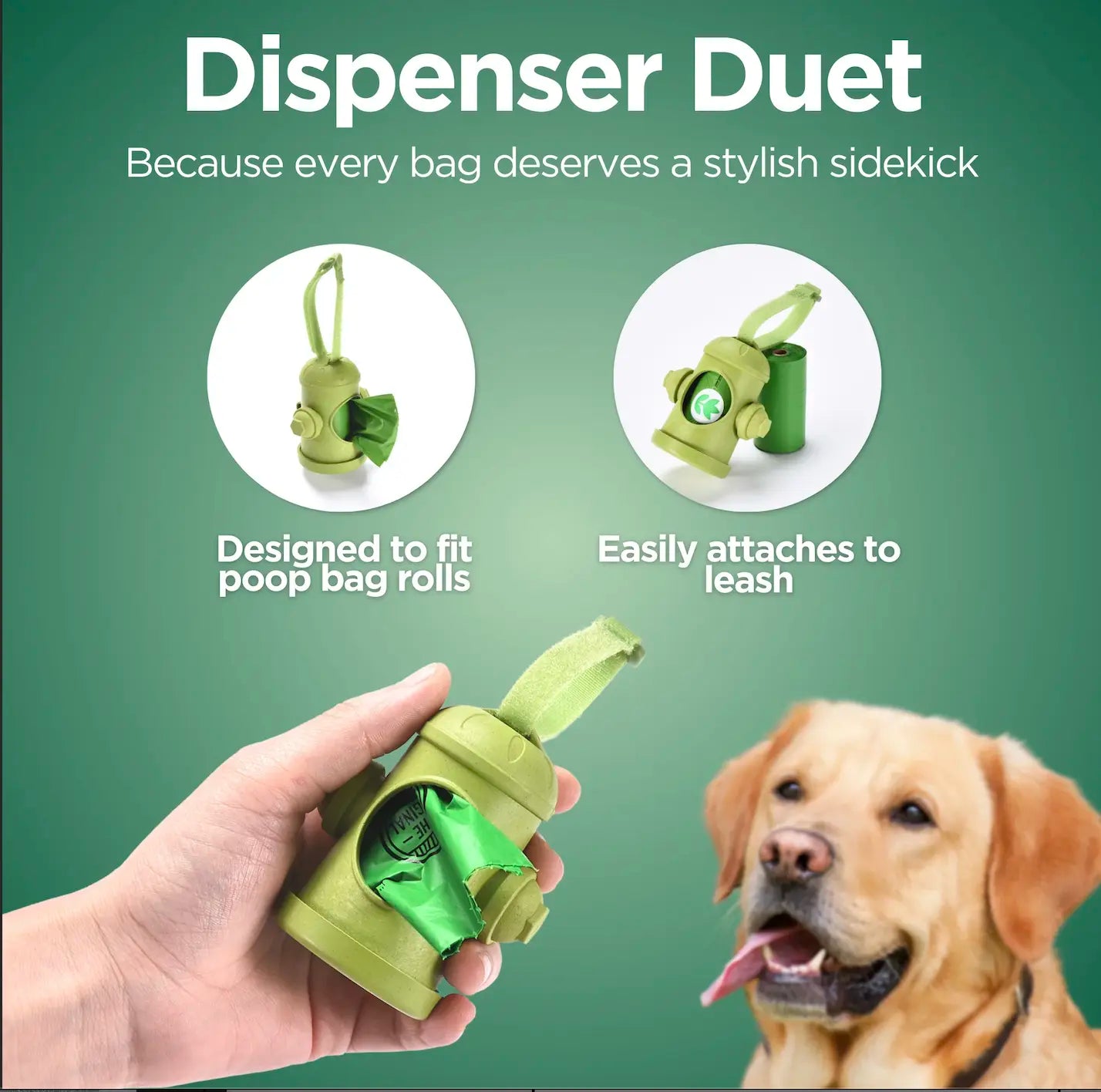 The Original Poop Bags Hydrant Bag Holder Dispenser with 15 Poop Pet Poop Bags Poop Bag