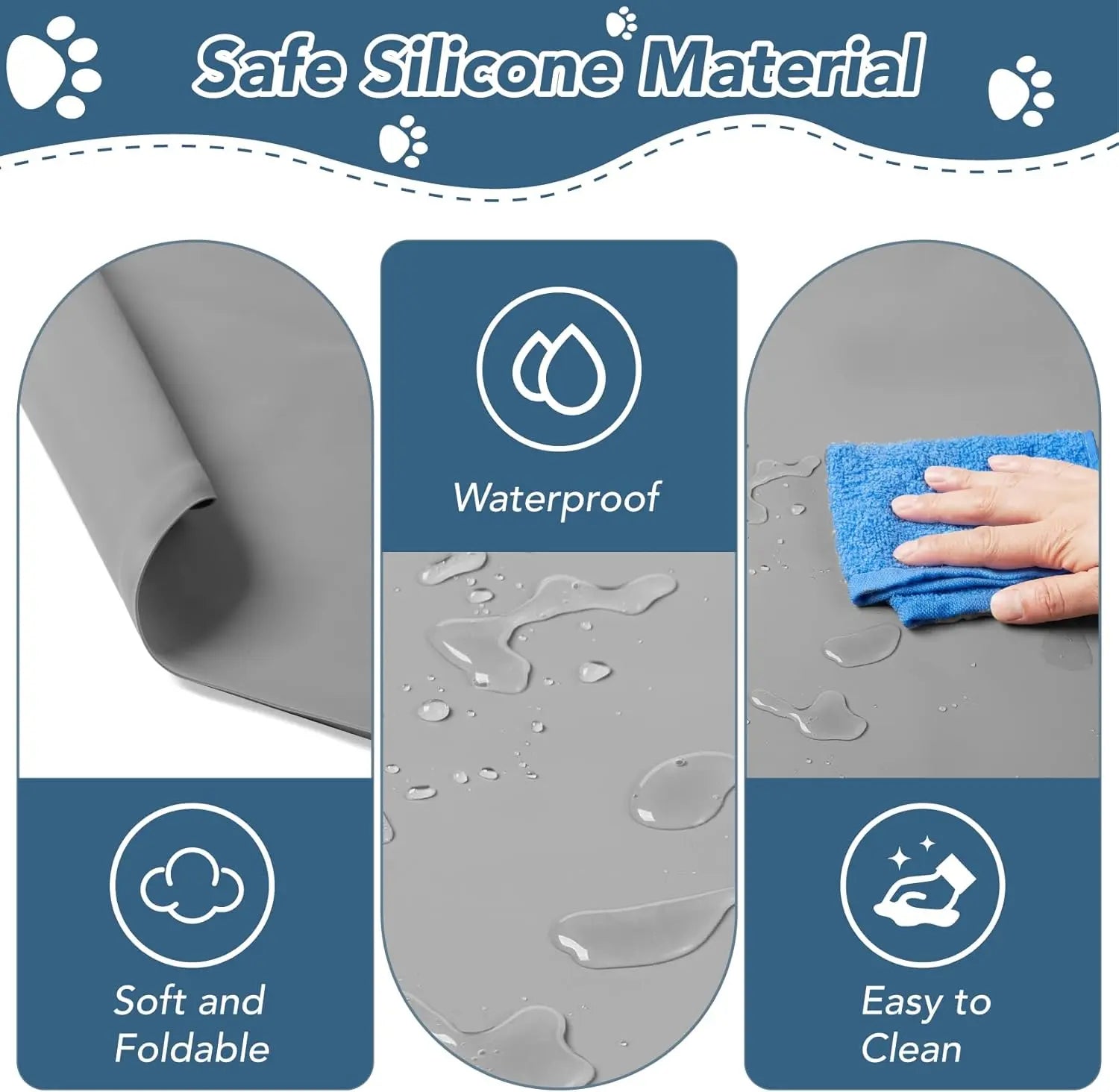 Pee Pad Holder for Dogs, Non-Slip Silicone Puppy Potty Training Tray with 4 Magnetic Clips & Leak-Proof Raised Edge, Dog Pee Pad Holder for Home Indoor Floor Protection, Puppy Essentials