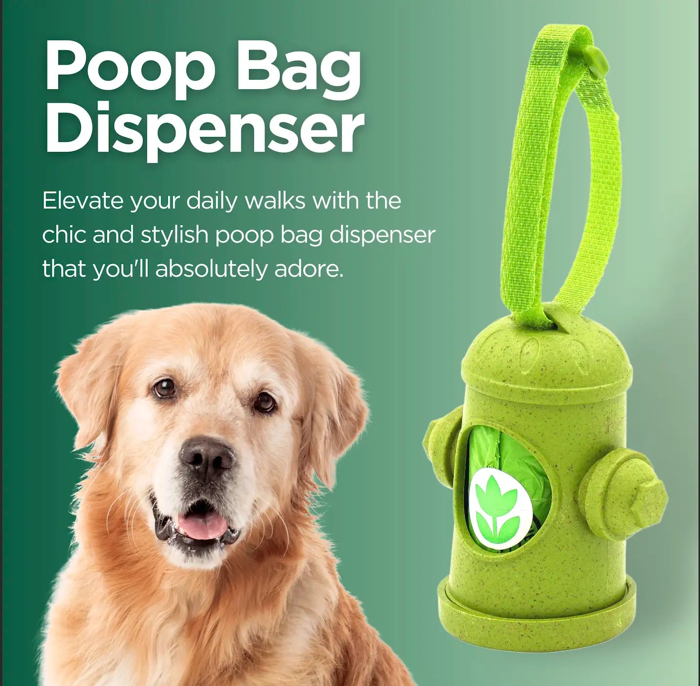 The Original Poop Bags Hydrant Bag Holder Dispenser with 15 Poop Pet Poop Bags Poop Bag